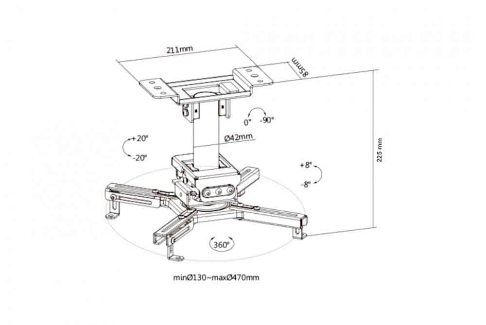 Audio Dimension The Muscle Heavy-Duty Projector Ceiling Mount