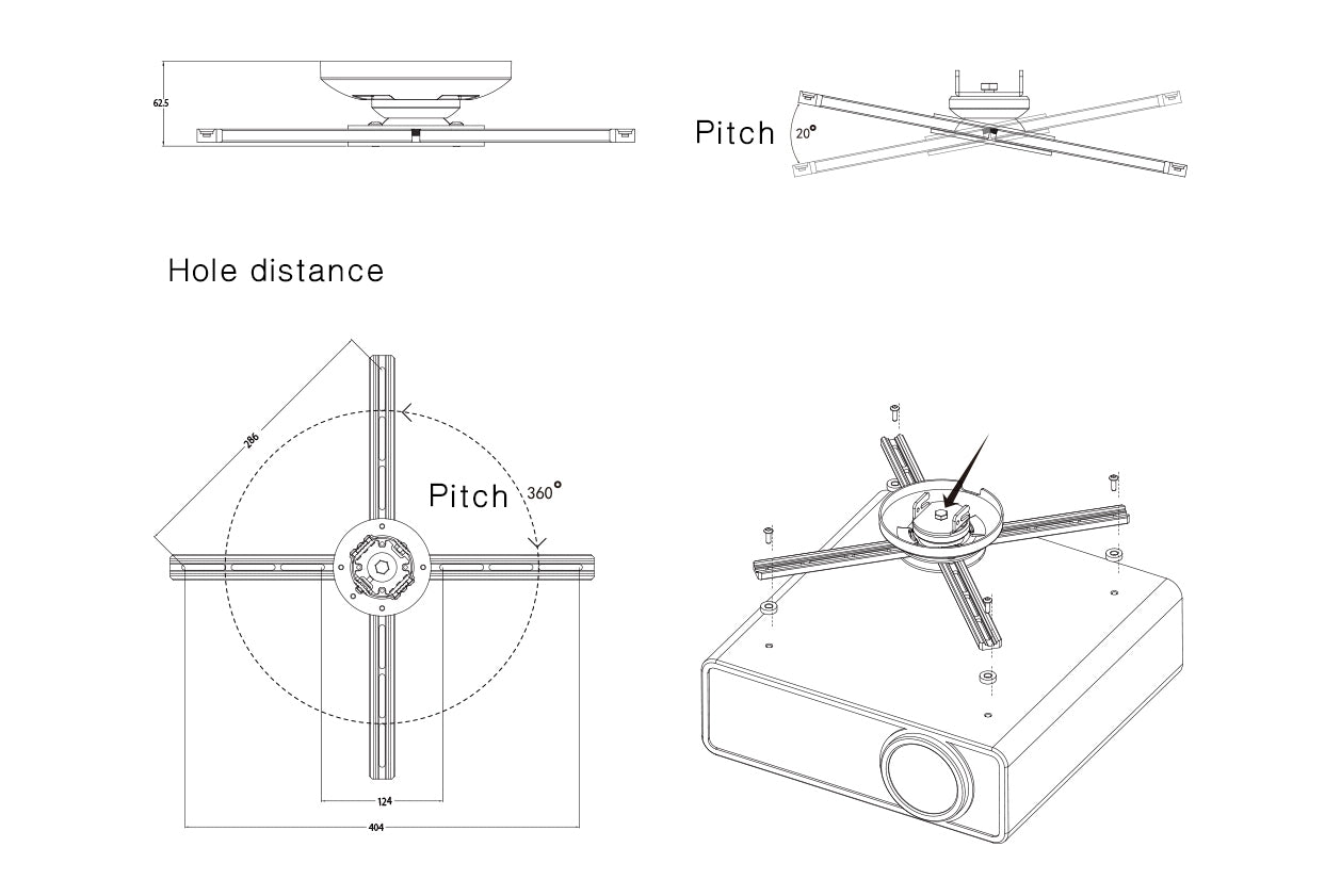 Audio Dimension AD556 Projector Ceiling Mount