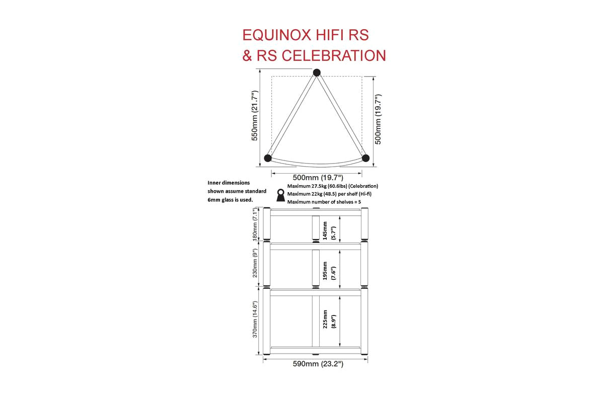 Atacama Equinox Hi-Fi RS 4 Shelf Rack with Free Isolation Cone Pack