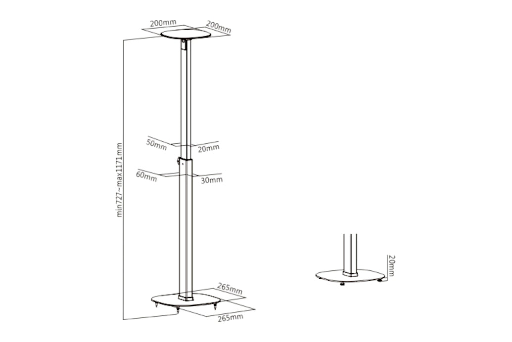 Audio Dimension AD55 The Elevation Speaker Stands Pair | Height-Adjustable