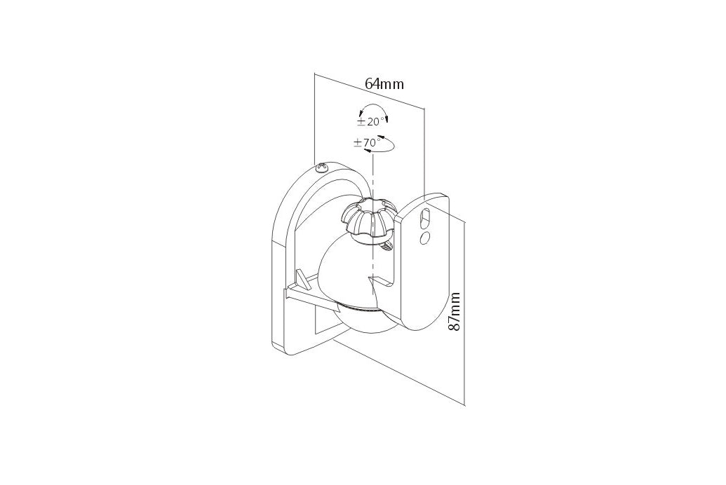 Audio Dimension AD99 The Connection Satellite Speaker Wall Mount Bracket | Swivel & Tilt