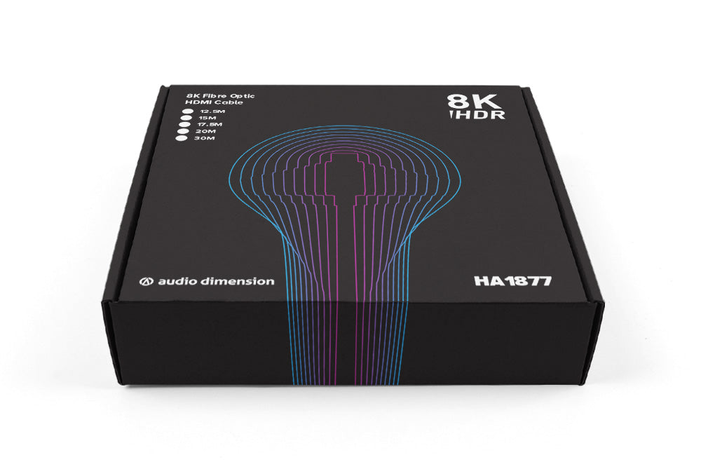 Audio Dimension HA1877 8K Fibre Optic HDMI Cable | HDR | 48Gbps