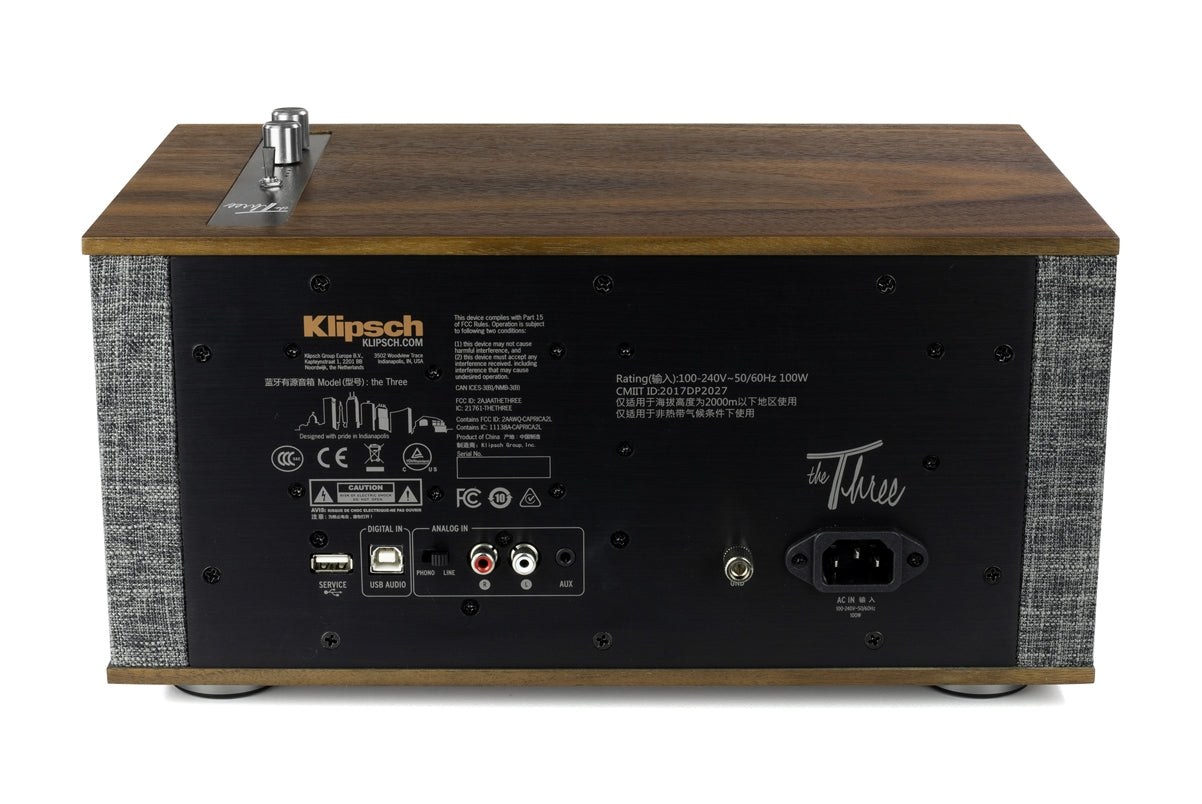 Klipsch The Three II Wireless Tabletop Stereo Speaker System with Phono Input