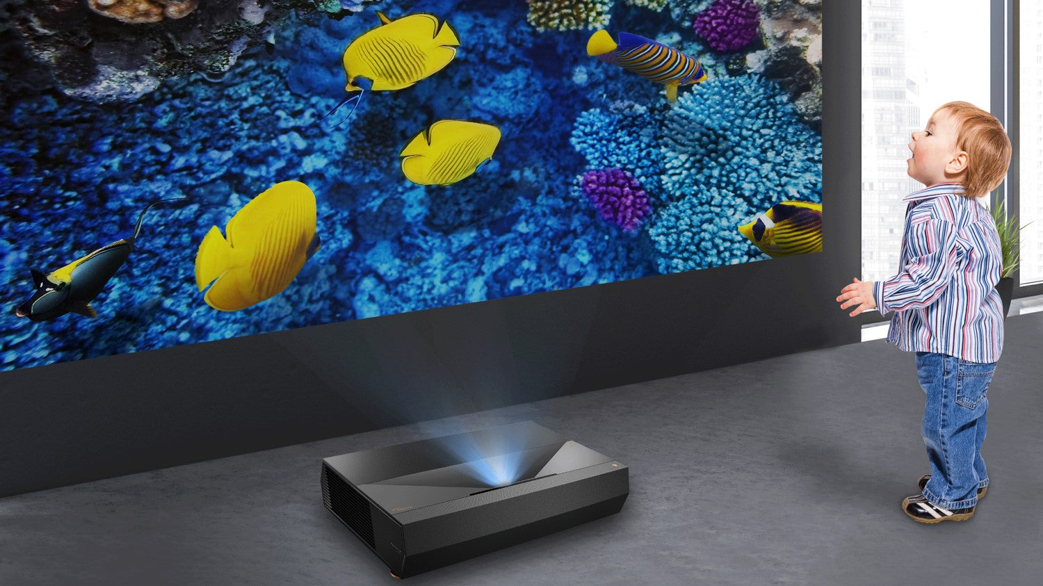 Optoma CinemaX D2 4K UHD UST Ultra-Short-Throw Laser Projector | Built-in Soundbar