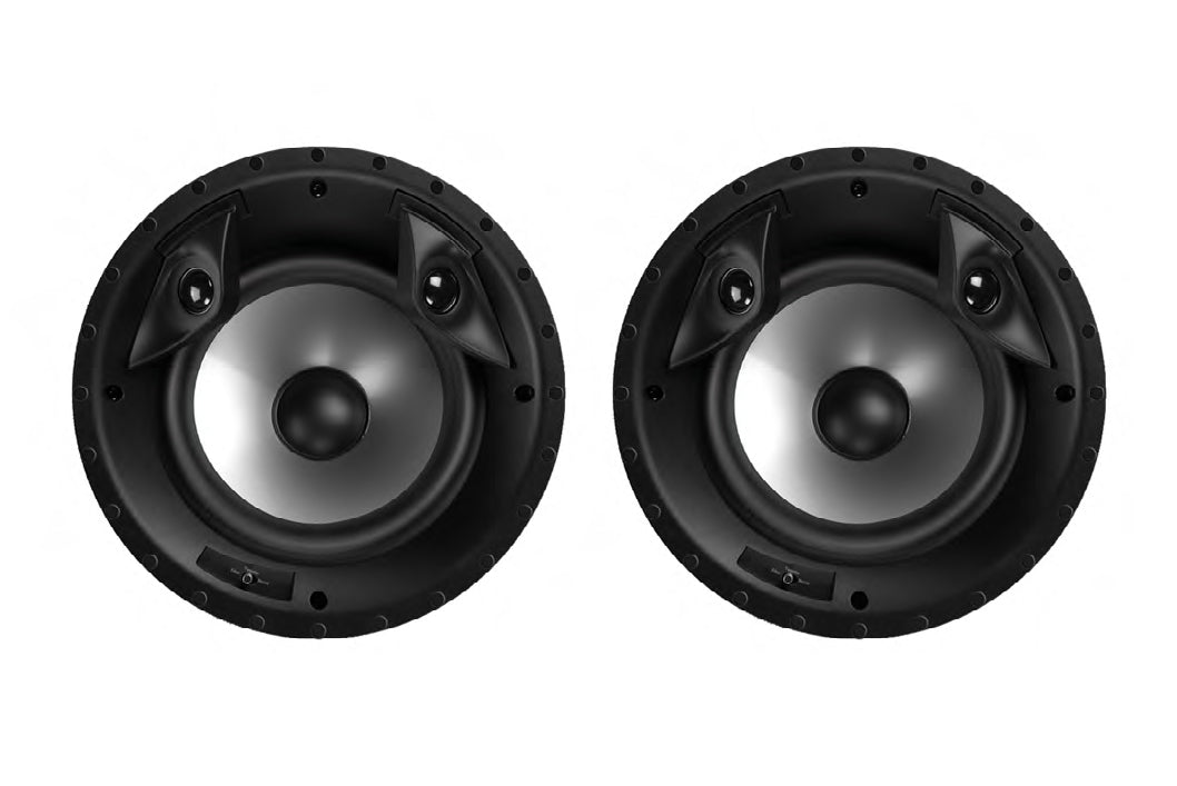 Polk V80F/X-RT 8-Inch In-Ceiling Surround Speakers Pair | Dual Tweeter | Wall Distance Compensation Switch