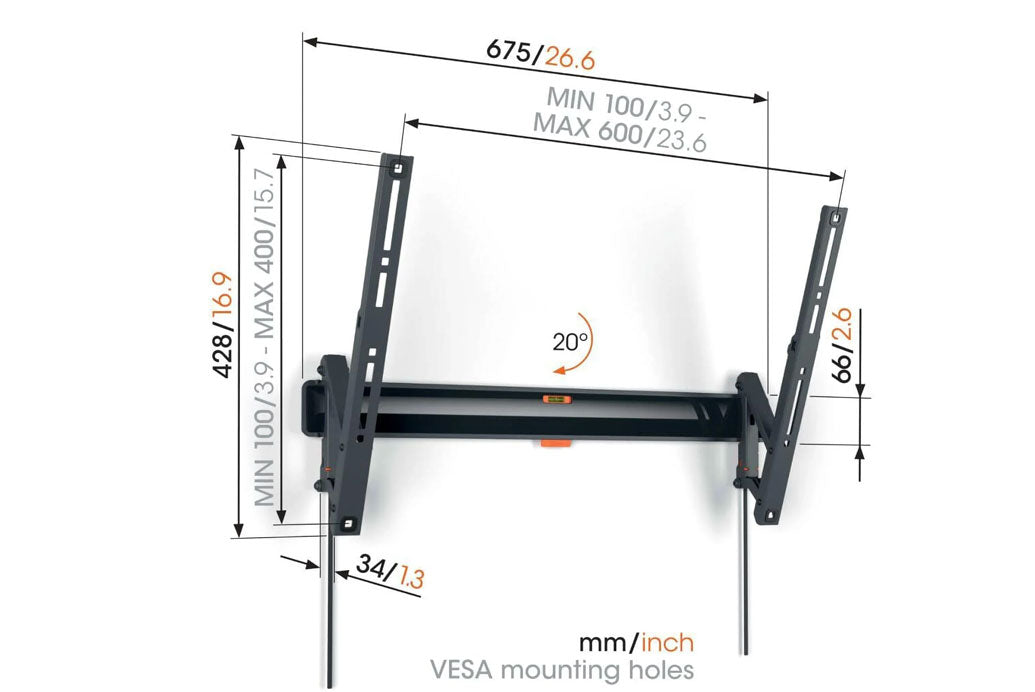 Vogel's TVM 3615 Tilting TV Wall Mount | Comfort Series